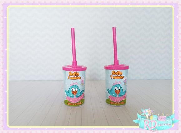 Copo Short Drink Com Tampa Galinha Pintadinha
