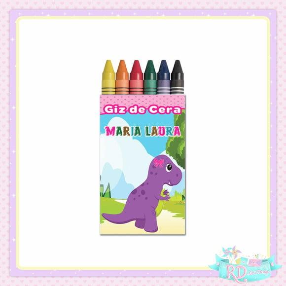 Giz de Cera Dinossauro Rosa Cute