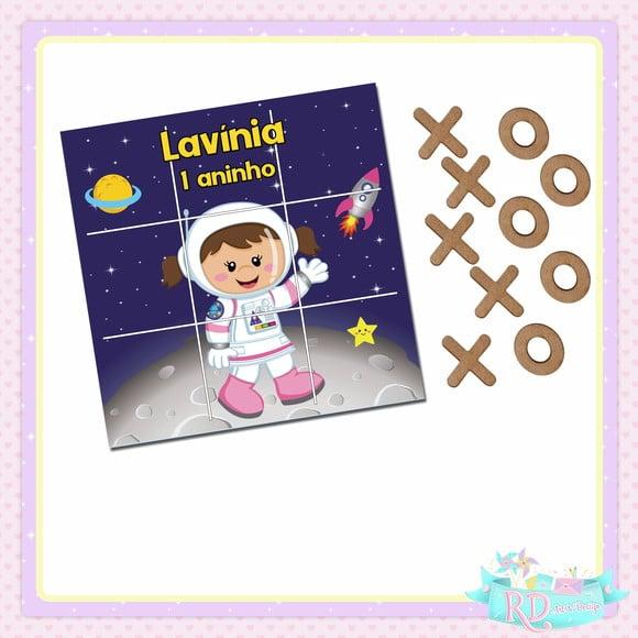 Jogo da Velha Astronauta Rosa