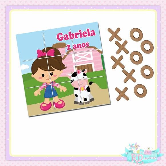 Jogo da Velha Fazendinha Rosa