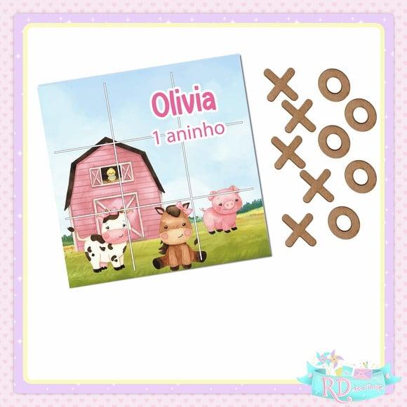 Jogo da Velha Fazendinha Rosa