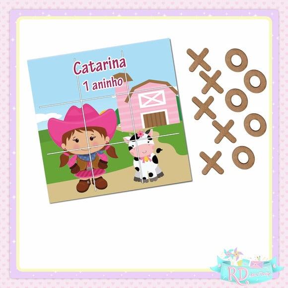 Jogo da Velha Fazendinha Rosa