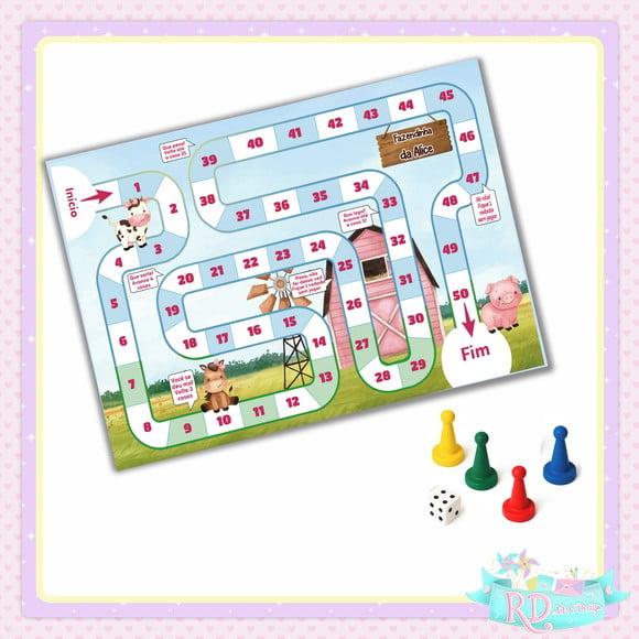 Jogo de Tabuleiro Fazendinha Rosa