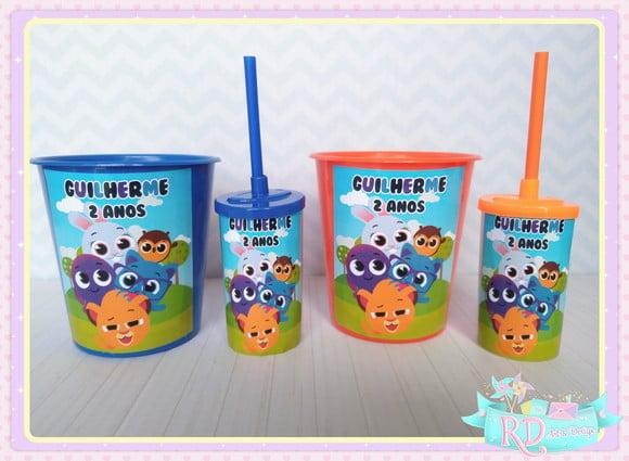 Kit Baldinho e Copo Short Drink Bolofofos