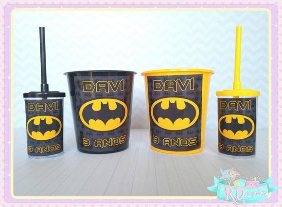 Kit Baldinho e Copo Short Drink Batman