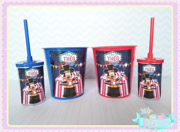 Kit Baldinho e Copo Short Drink Circo do Mickey