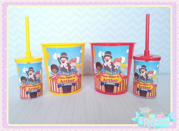 Kit Baldinho e Copo Short Drink Circo do Bita