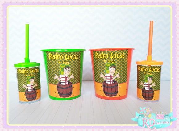Kit Baldinho e Copo Short Drink Chaves