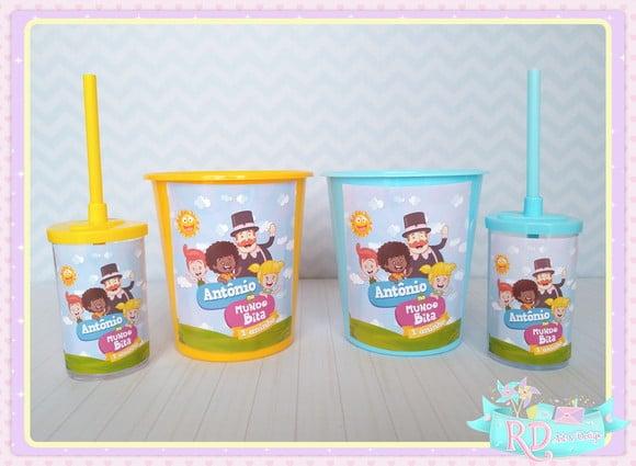 Kit Baldinho e Copo Short Drink Mundo Bita