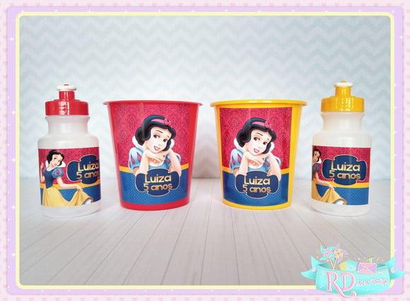 Kit Baldinho e Squeeze Branca de Neve