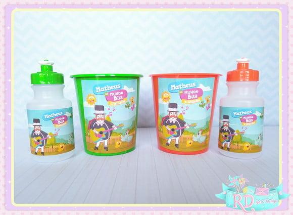 Kit Baldinho e Squeeze Fazendinha do Bita