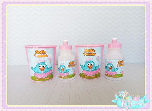 Kit Baldinho E Squeeze Galinha Pintadinha