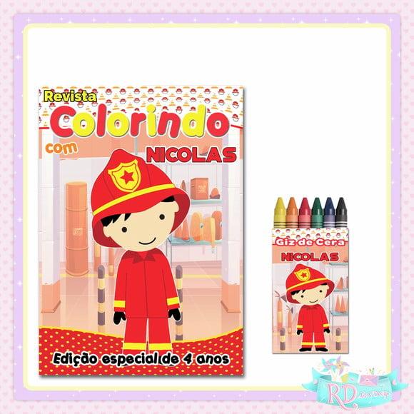 Kit Colorir Bombeiro