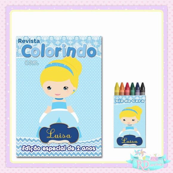 Kit Colorir Cinderela Cute