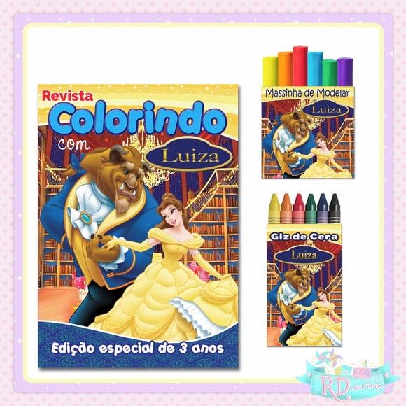 Kit Colorir com Massinha A Bela e a Fera