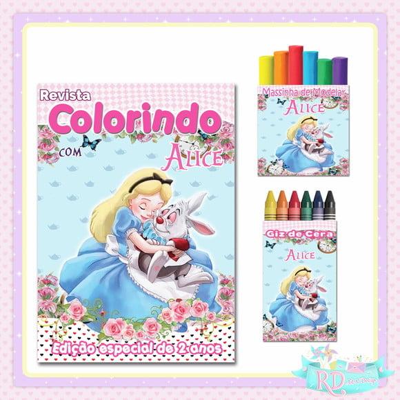 Kit Colorir com Massinha Alice no País das Maravilhas