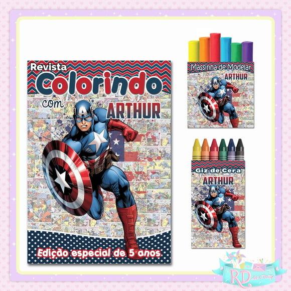 Kit Colorir com Massinha Capitão América