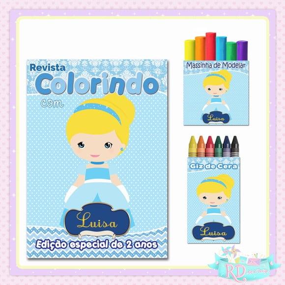 Kit Colorir com Massinha Cinderela Cute
