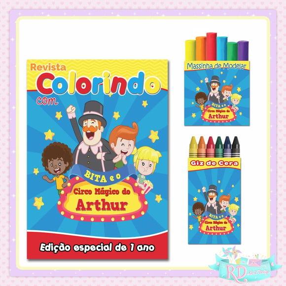 Kit Colorir com Massinha Circo do Bita