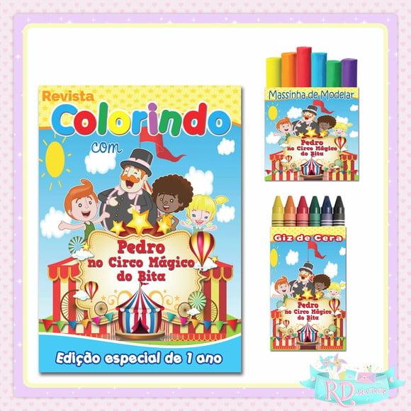 Kit Colorir com Massinha Circo do Bita