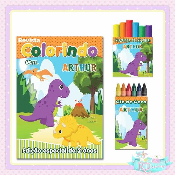 Kit Colorir com Massinha Dinossauro