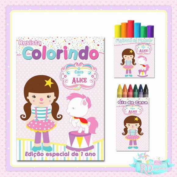 Kit Colorir com massinha Circo Rosa