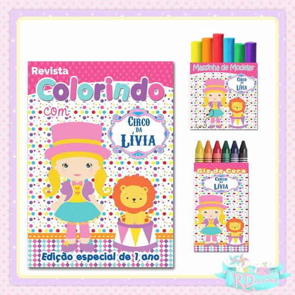 Kit Colorir com massinha Circo Rosa
