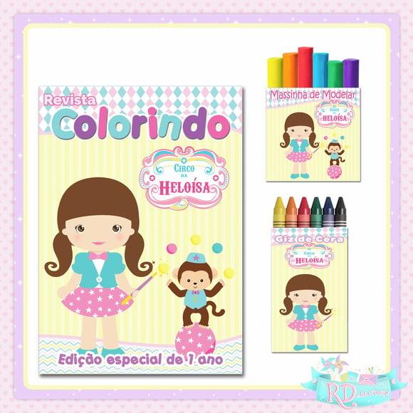 Kit Colorir com massinha Circo Rosa