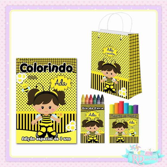 Kit Colorir com Massinha e Sacolinha Abelhinha