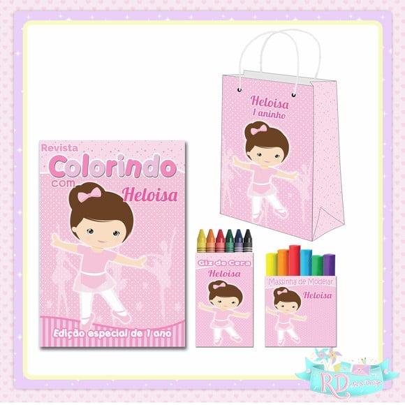 Kit Colorir com Massinha e Sacolinha Bailarina