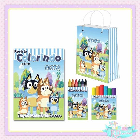 Kit Colorir com Massinha e Sacolinha Bluey