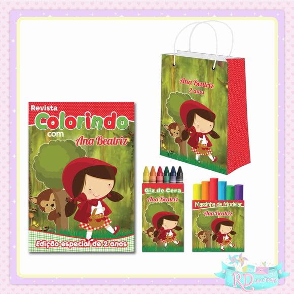 Kit Colorir com Massinha e Sacolinha Chapeuzinho Vermelho