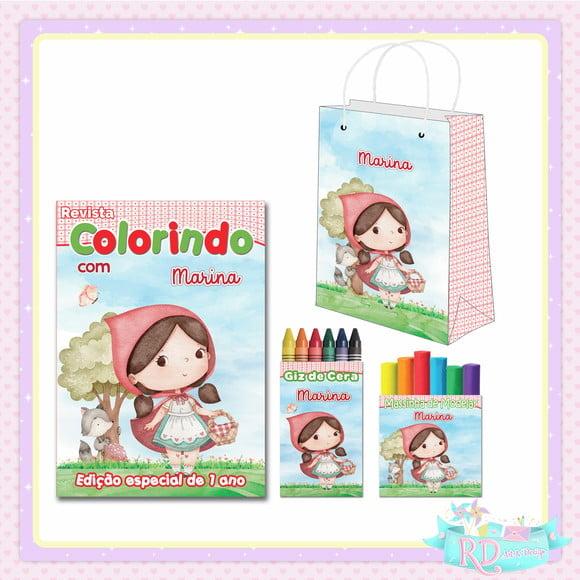 Kit Colorir com Massinha e Sacolinha Chapeuzinho Vermelho