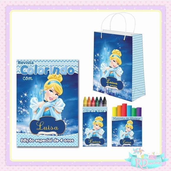 Kit Colorir com Massinha e Sacolinha Cinderela