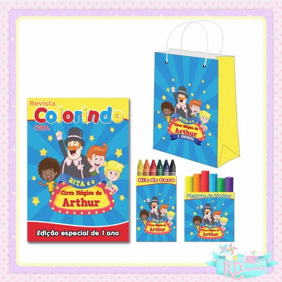 Kit Colorir com Massinha e Sacolinha Circo do Bita