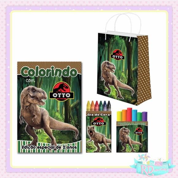 Kit Colorir com Massinha e Sacolinha Dinossauro