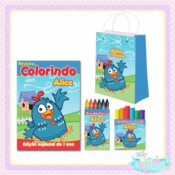Kit Colorir com Massinha e Sacolinha Galinha Pintadinha