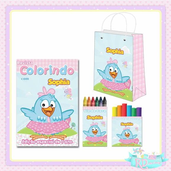 Kit Colorir com Massinha e Sacolinha Galinha Pintadinha