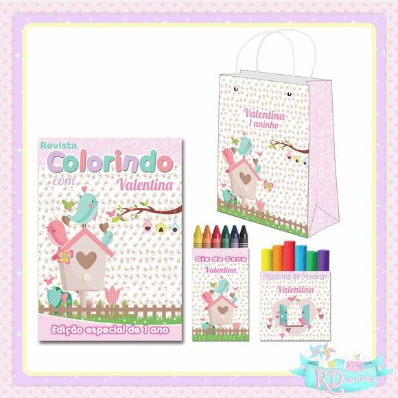 Kit Colorir com Massinha e Sacolinha Jardim Encantado