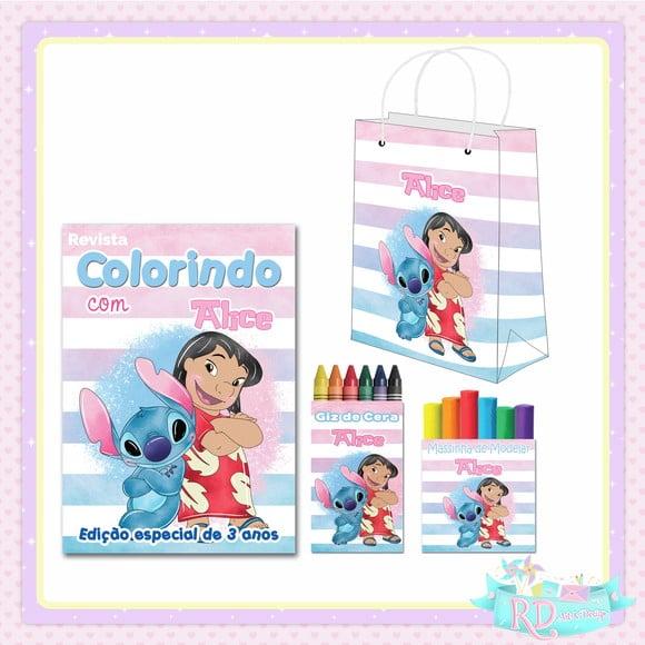 Kit Colorir com Massinha e Sacolinha Lilo e Stitch