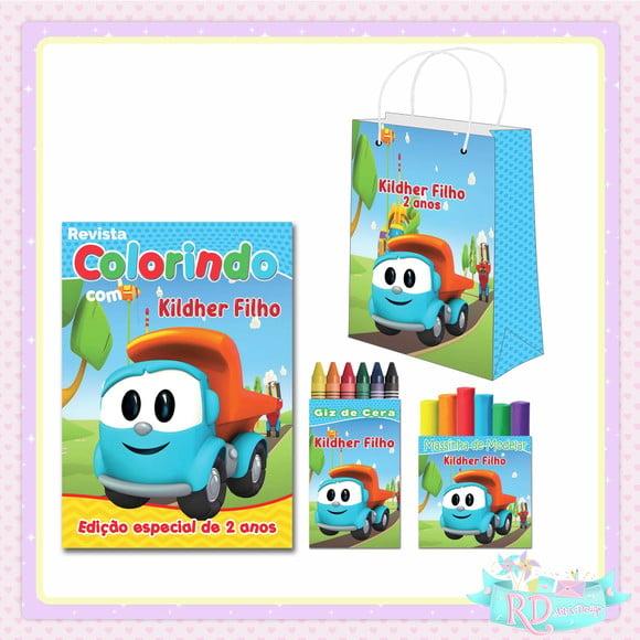 Kit Colorir com Massinha e Sacolinha Léo o Caminhão
