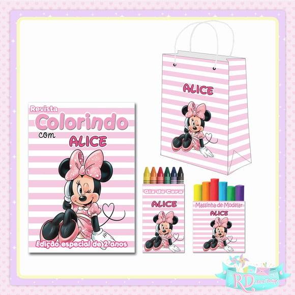 Kit Colorir com Massinha e Sacolinha Minnie Rosa