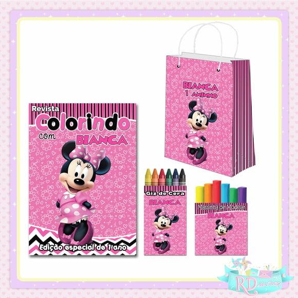Kit Colorir com Massinha e Sacolinha Minnie Rosa