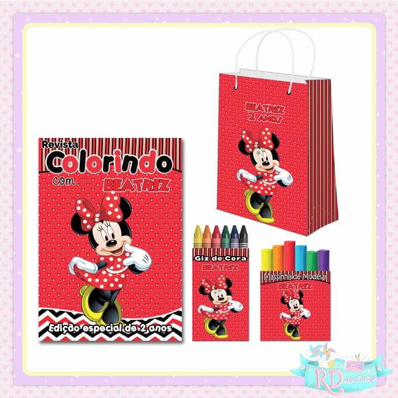 Kit Colorir com Massinha e Sacolinha Minnie Vermelha