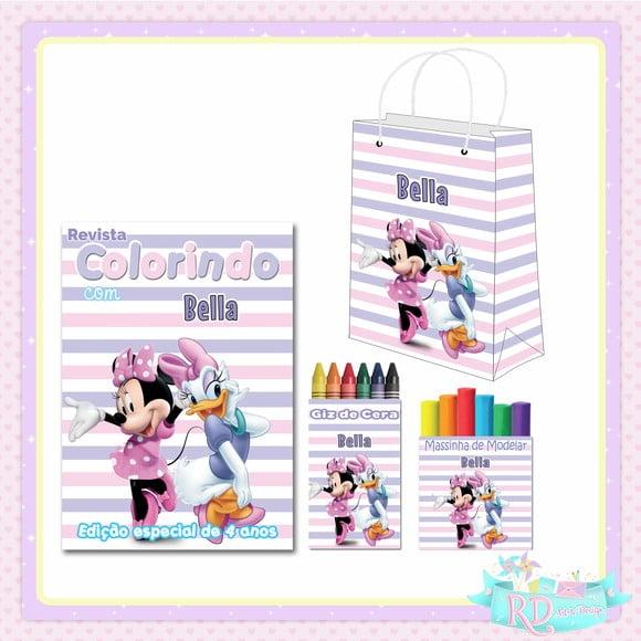 Kit Colorir com Massinha e Sacolinha Minnie e Margarida
