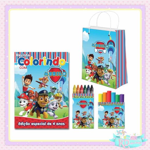 Kit Colorir com Massinha e Sacolinha Patrulha Canina