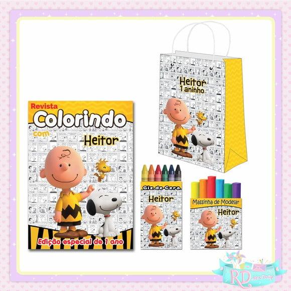 Kit Colorir com Massinha e Sacolinha Snoopy