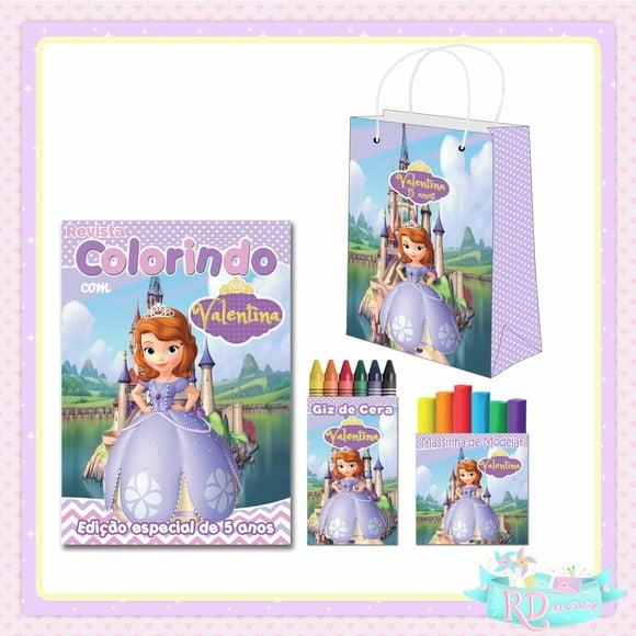 Kit Colorir com Massinha e Sacolinha Princesa Sofia