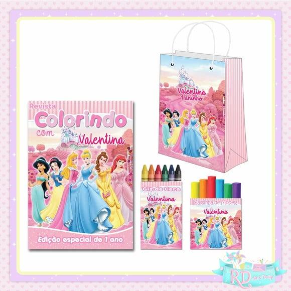 Kit Colorir com Massinha e Sacolinha Princesas