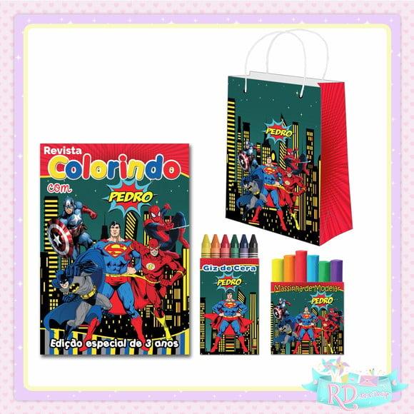 Kit Colorir com Massinha e Sacolinha Super Herói